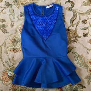 Blue Peplum Top